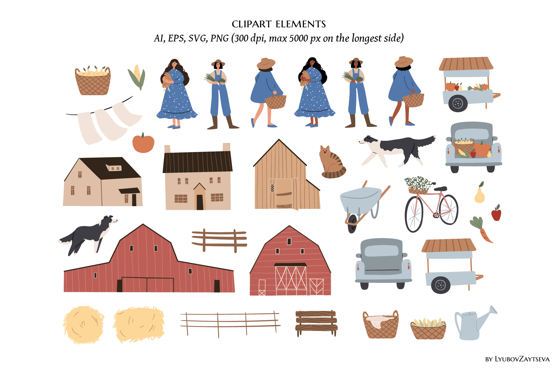 domestic animals clipart, farm life illustrations svg 2 domestic animals clipart, farm life illustrations svg - Image 2