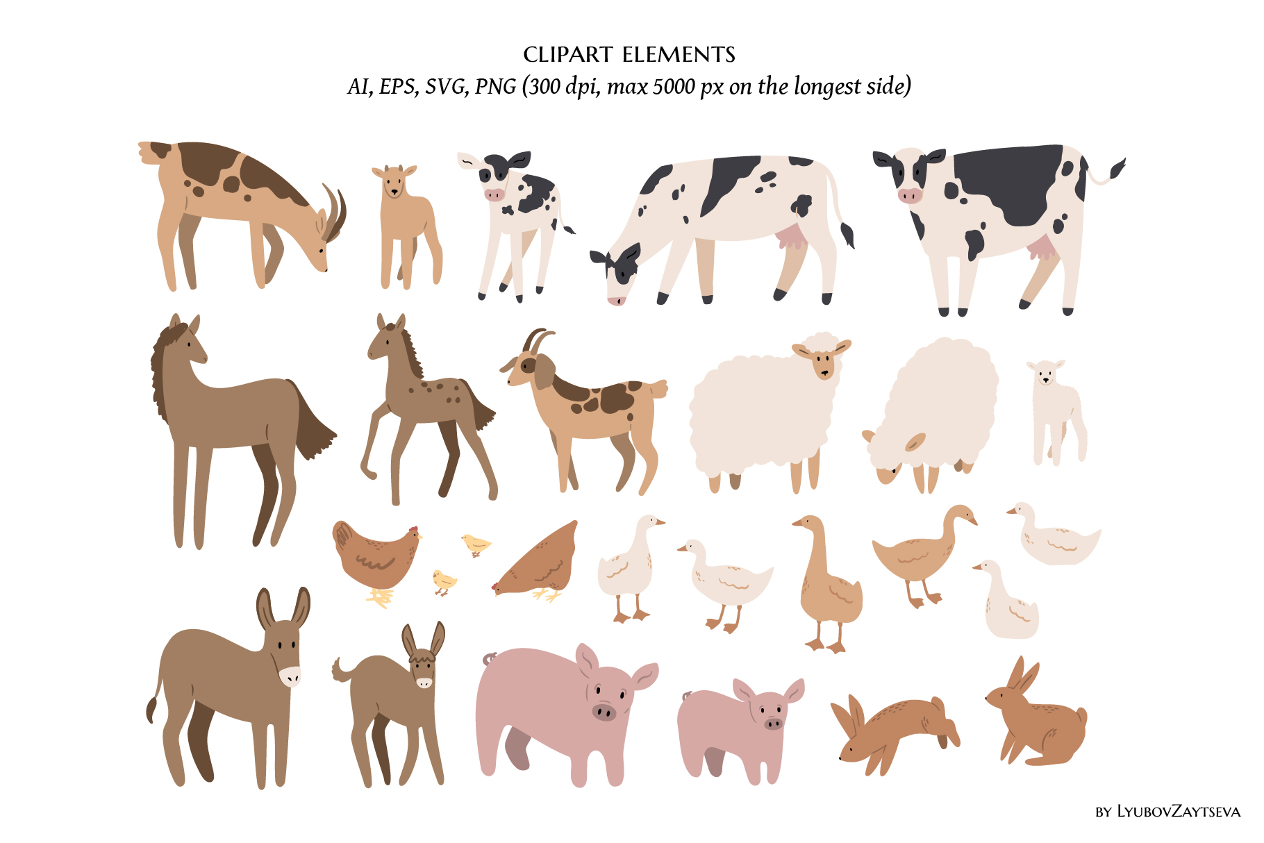 domestic animals clipart, farm life illustrations svg 4 domestic animals clipart, farm life illustrations svg - Image 4