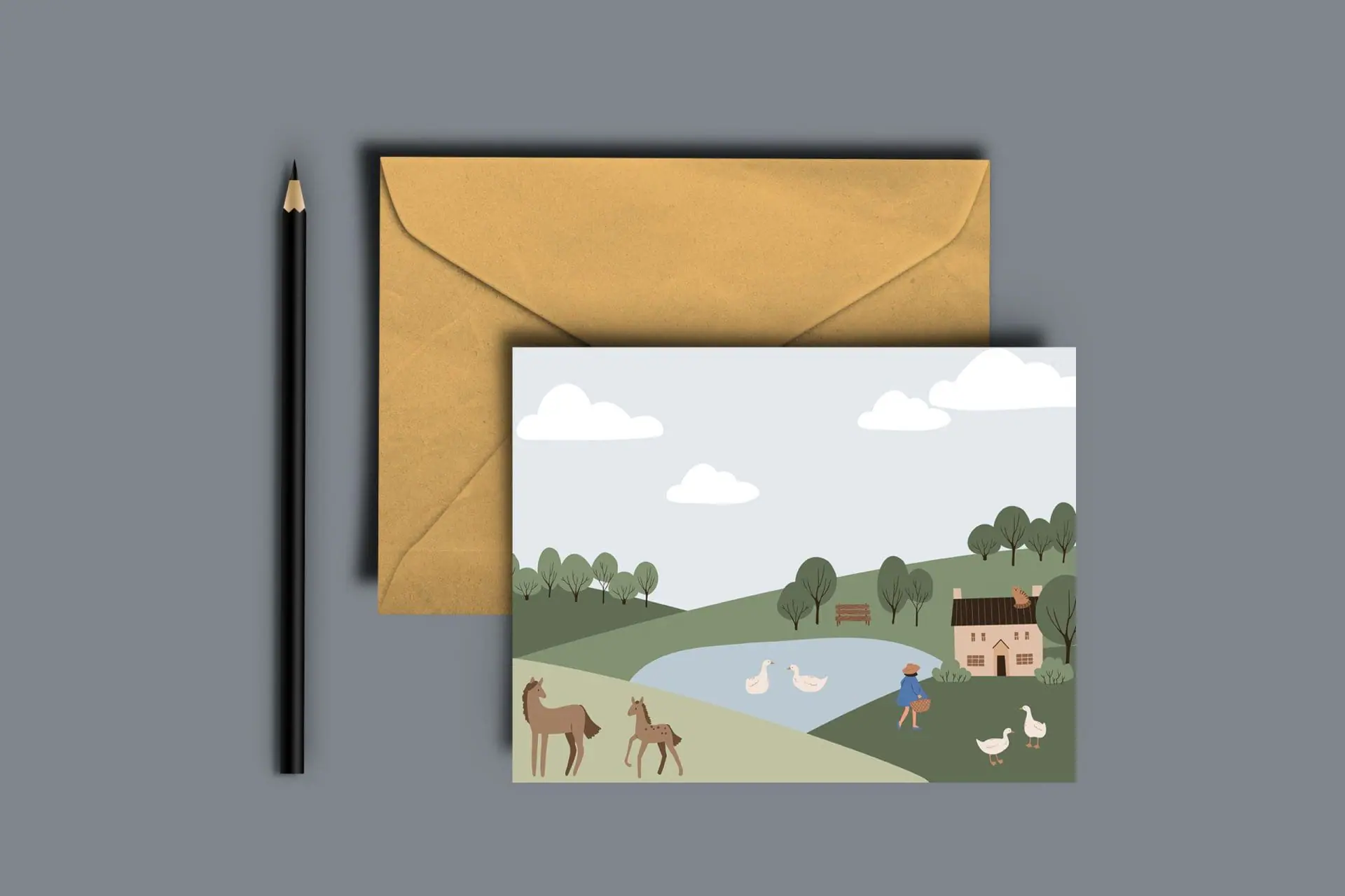 Printable farm life scenery poster, farm landscape 5 Printable farm life scenery poster, farm landscape - Image 5