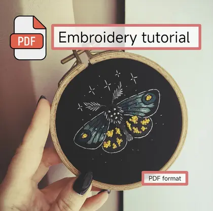 "The Moth and the Stars", PDF tutorial on hand embroidery