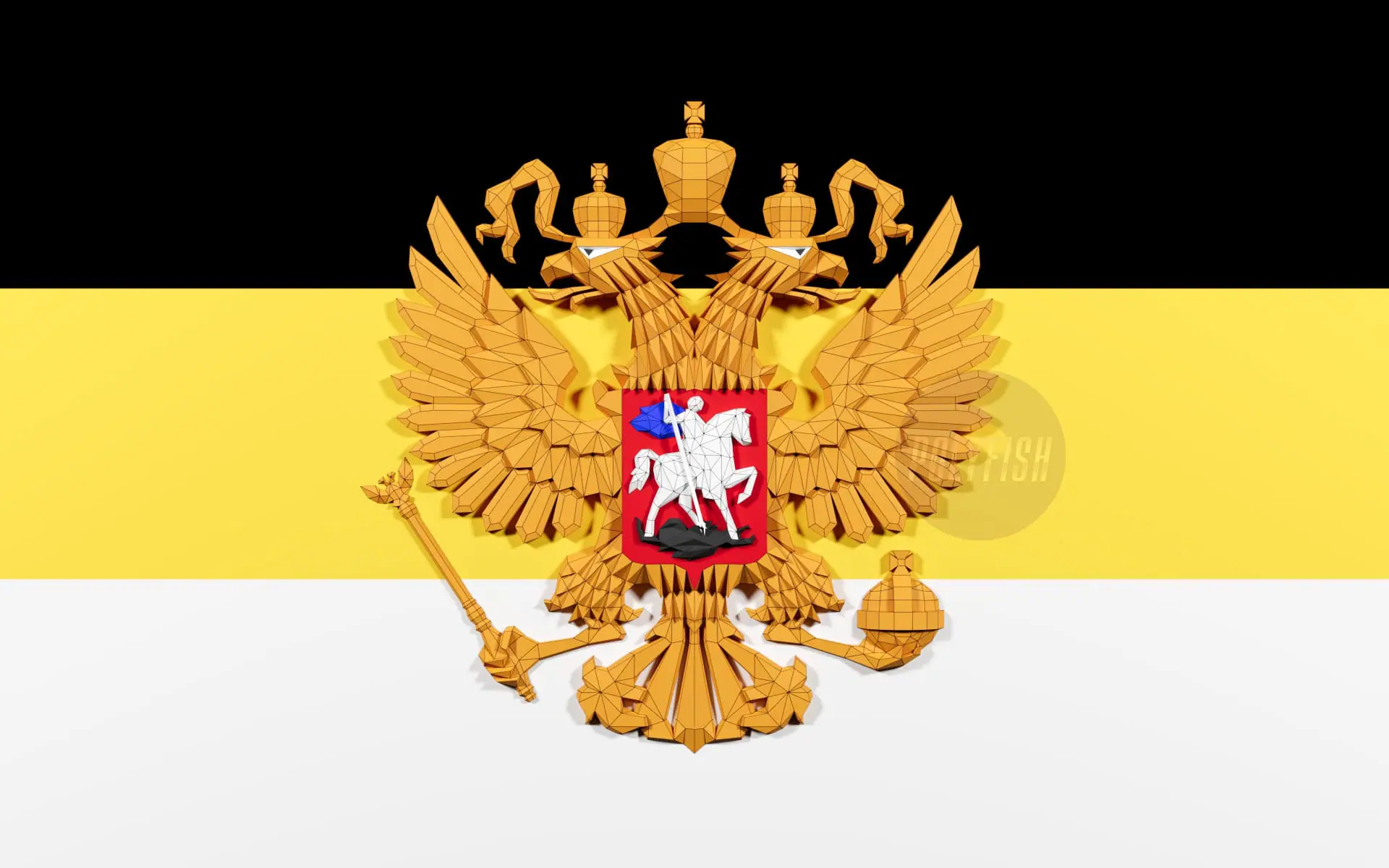 DIY Coat of Arms of Russia template Papercraft PDF 2 DIY Coat of Arms of Russia template Papercraft PDF - Image 2