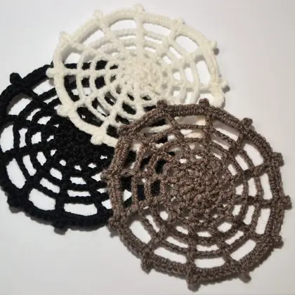 Spider web coaster Halloween decor Crochet coasters