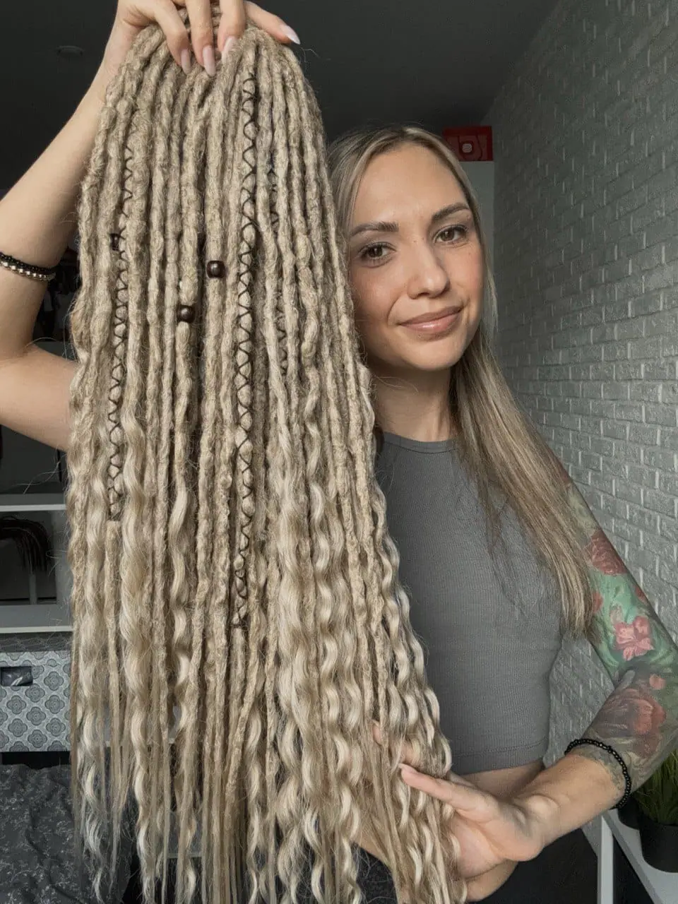 In stock medium blonde dreadlocks and curls 4 In stock medium blonde dreadlocks and curls - Image 4