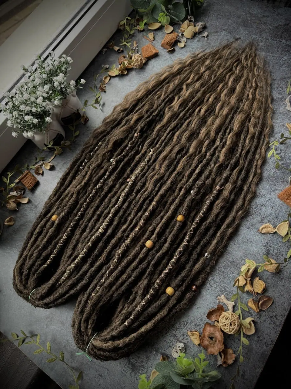 In stock medium brown dreadlocks and curls 9 In stock medium brown dreadlocks and curls - Image 9