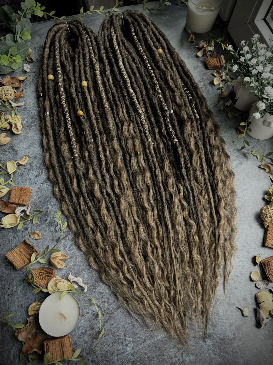 In stock medium brown dreadlocks and curls 6 In stock medium brown dreadlocks and curls - Image 6