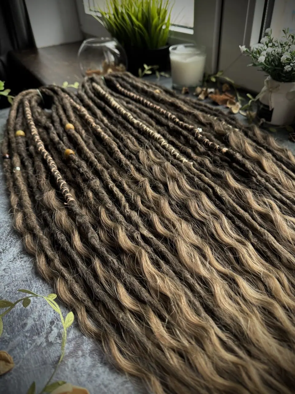 In stock medium brown dreadlocks and curls 7 In stock medium brown dreadlocks and curls - Image 7