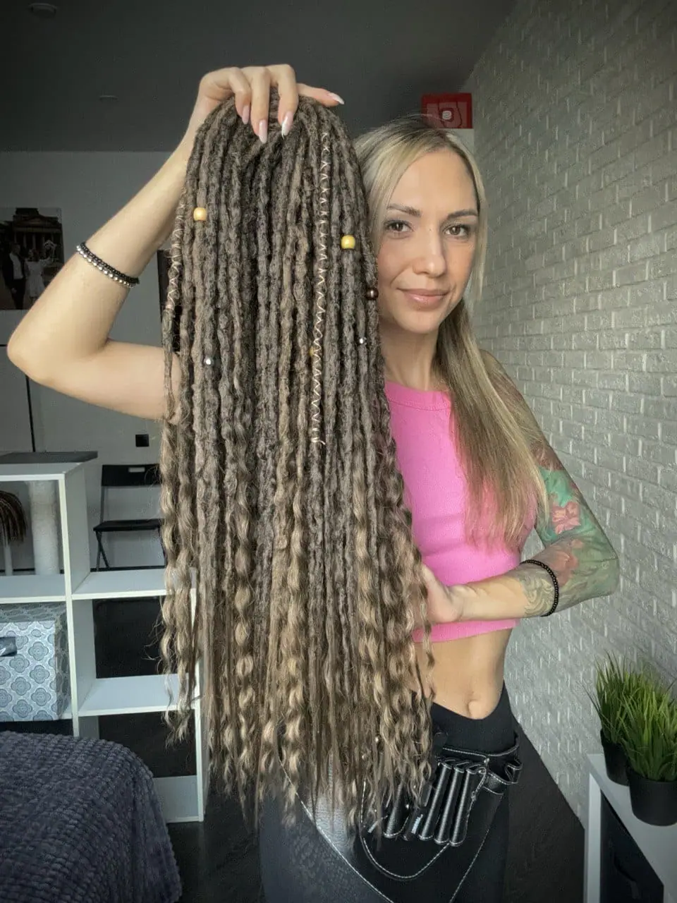 In stock medium brown dreadlocks and curls 5 In stock medium brown dreadlocks and curls - Image 5