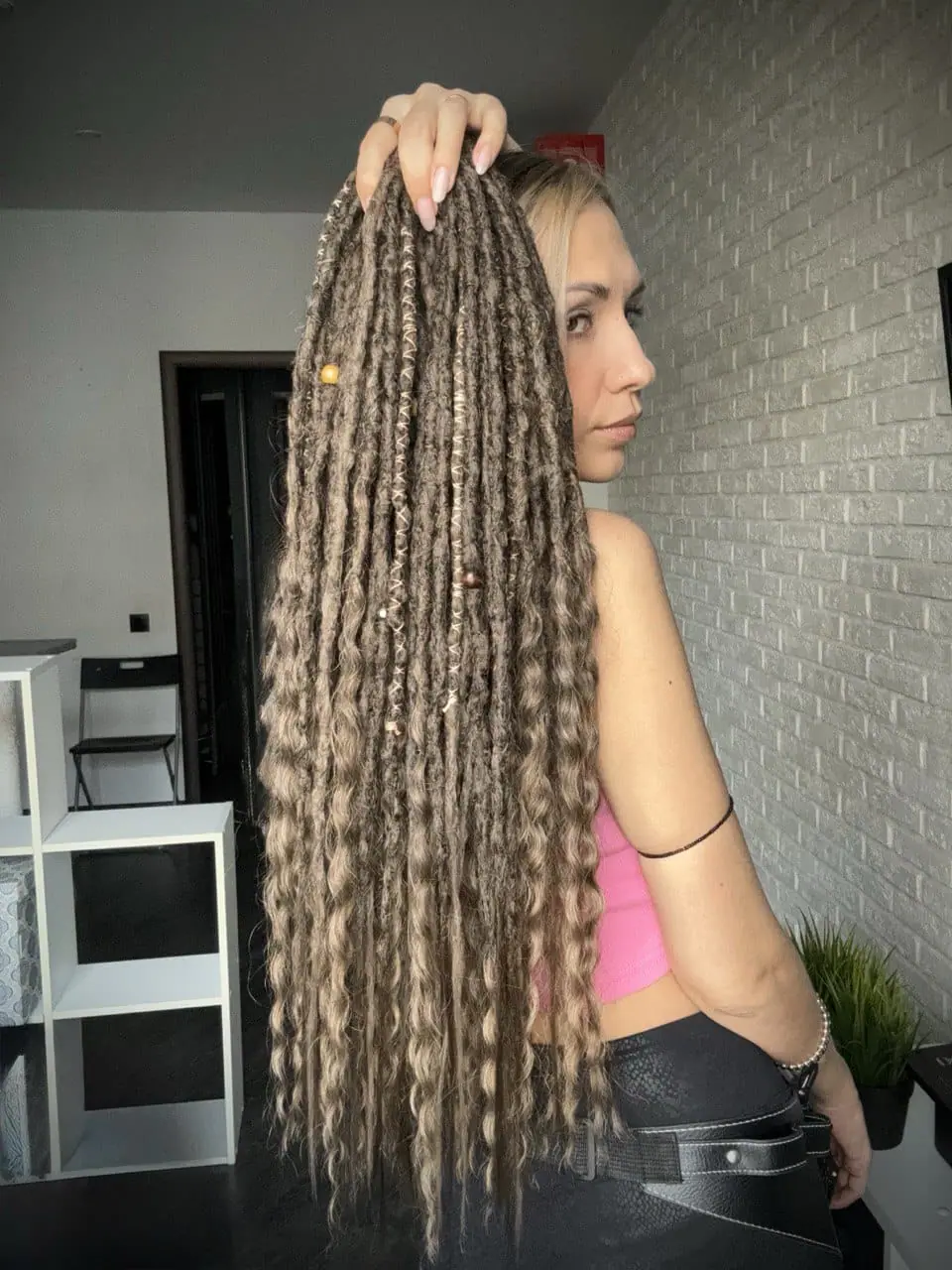 In stock medium brown dreadlocks and curls 11 In stock medium brown dreadlocks and curls - Image 11