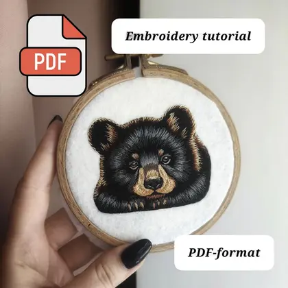 Embroidery tutorial "Teddy Bear" in PDF format