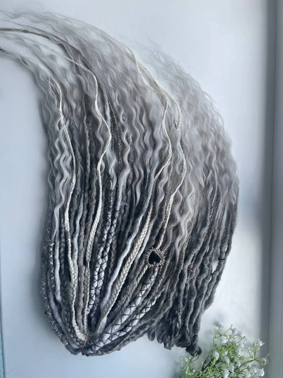 grey synthetic dreads de and se dreadlocks with curls 7 grey synthetic dreads de and se dreadlocks with curls - Image 7