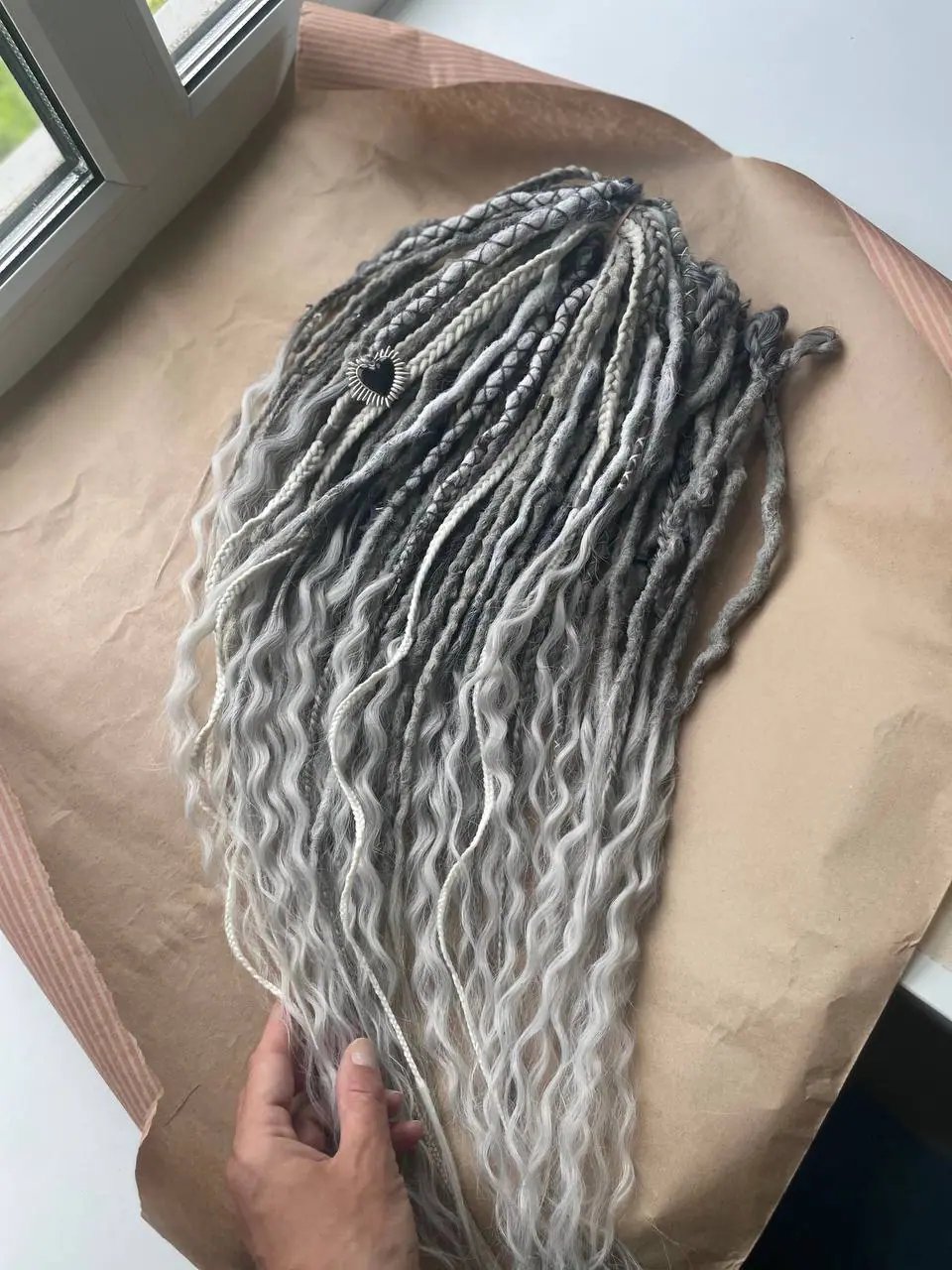 grey synthetic dreads de and se dreadlocks with curls 2 grey synthetic dreads de and se dreadlocks with curls - Image 2