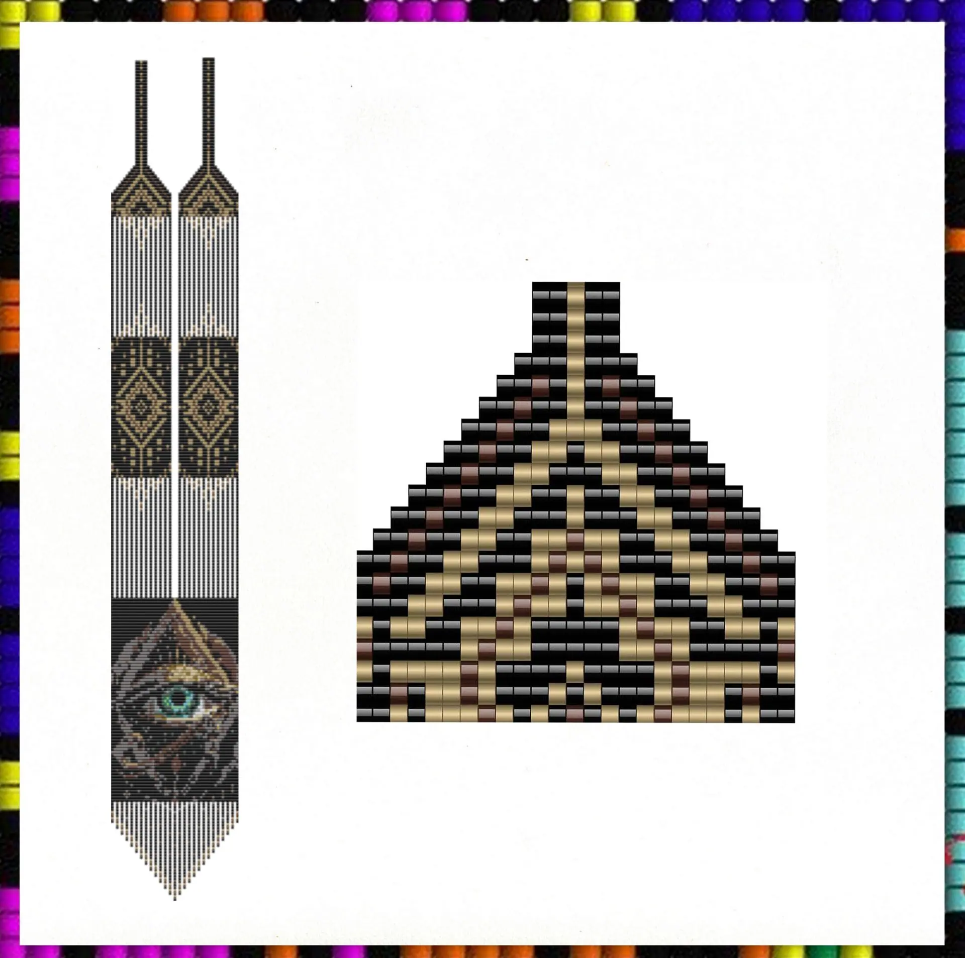 Loom beaded necklace pattern Gerdan All-Seeing Eye PDF file 3 Loom beaded necklace pattern Gerdan All-Seeing Eye PDF file