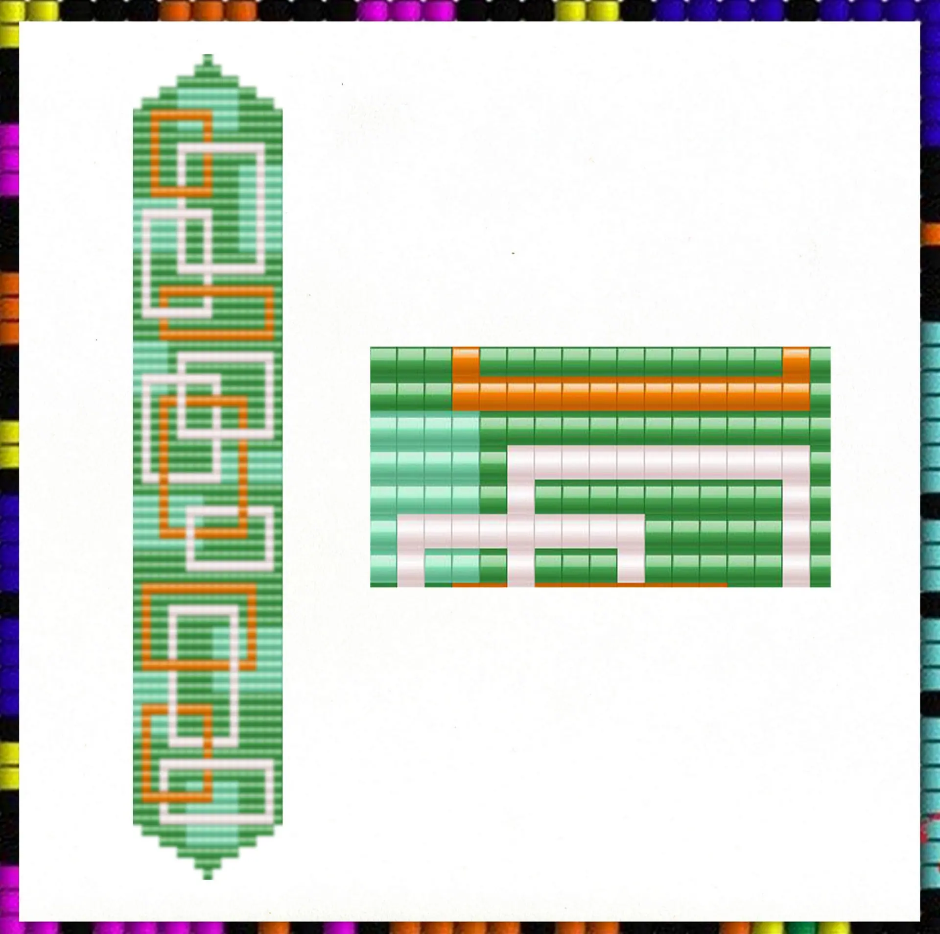 Loom beaded bracelet pattern Geometric cuff bracelet PDF file 2 Loom beaded bracelet pattern Geometric cuff bracelet PDF file