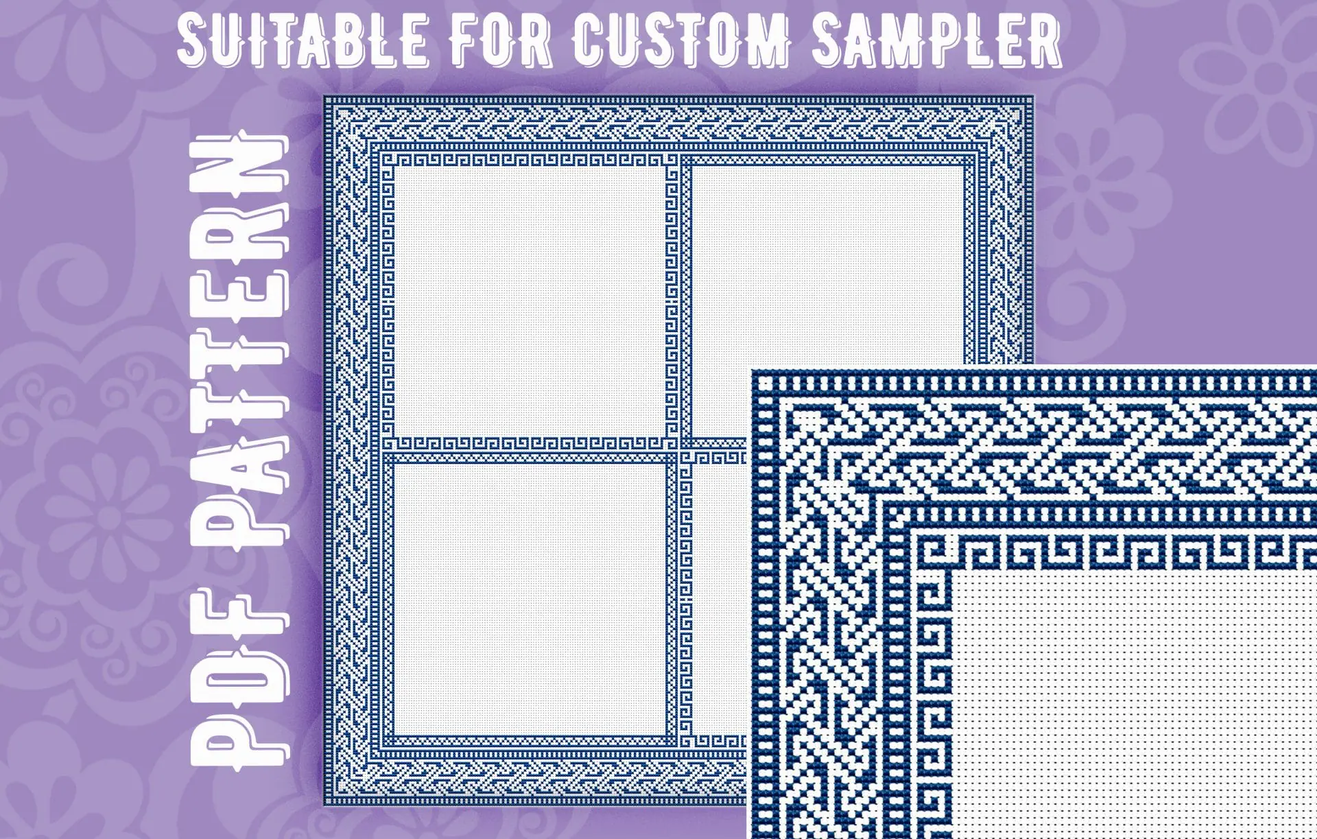 custom Sampler Cross stitch pattern frame 004 1 cross stitch frame