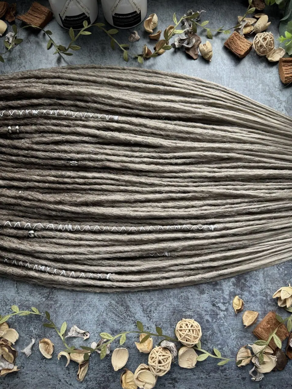 Gray Brown ombre dreads, straight gray dreadlocks extensions 7 Gray Brown ombre dreads, straight gray dreadlocks extensions - Image 7