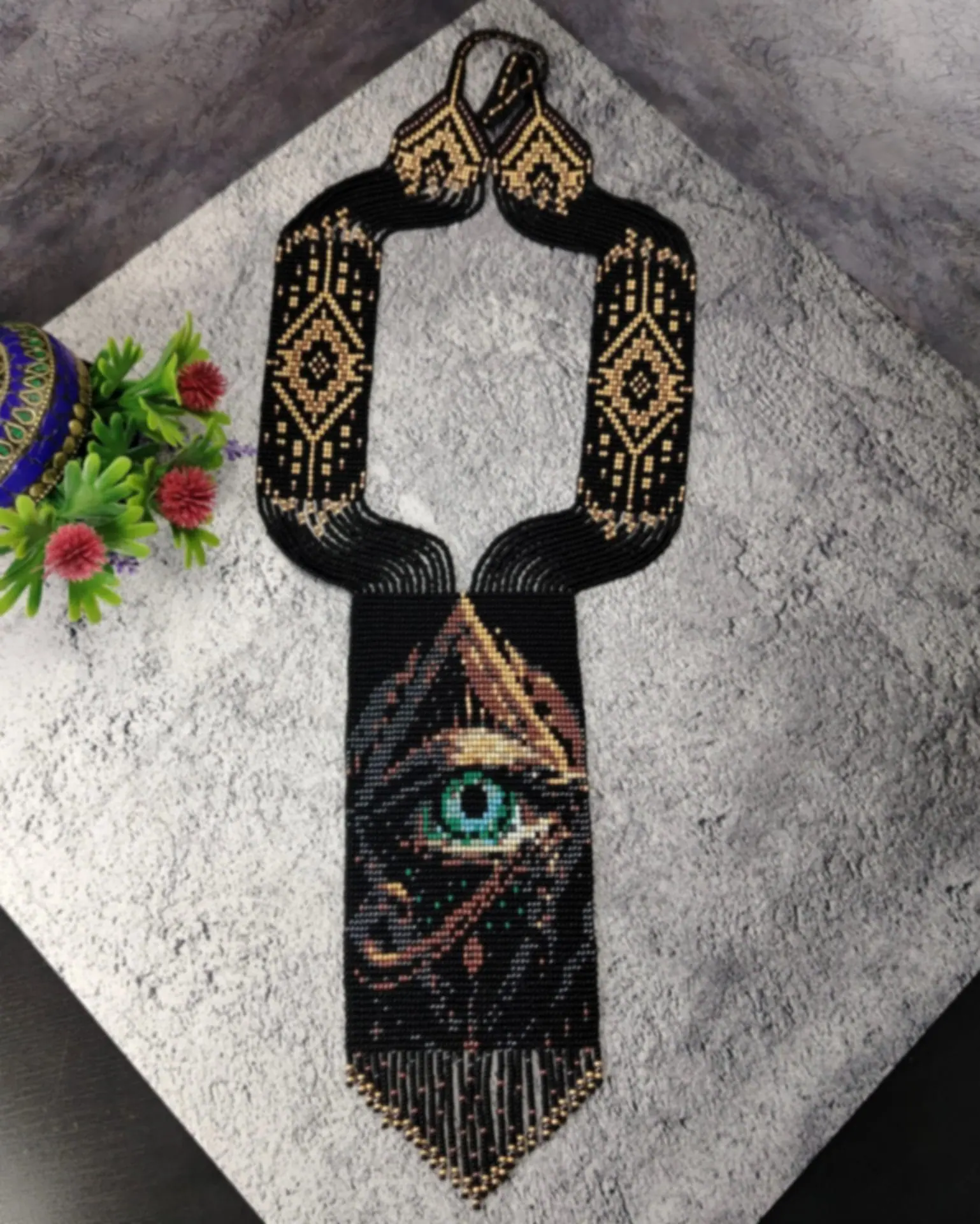 Loom beaded necklace pattern Gerdan All-Seeing Eye PDF file 5 Loom beaded necklace pattern Gerdan All-Seeing Eye PDF file