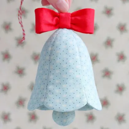 PDF Christmas Bell with Bow Ornament Sewing Pattern