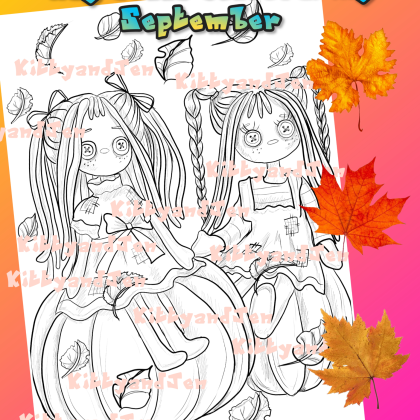 The single coloring page "Rag dolls"
