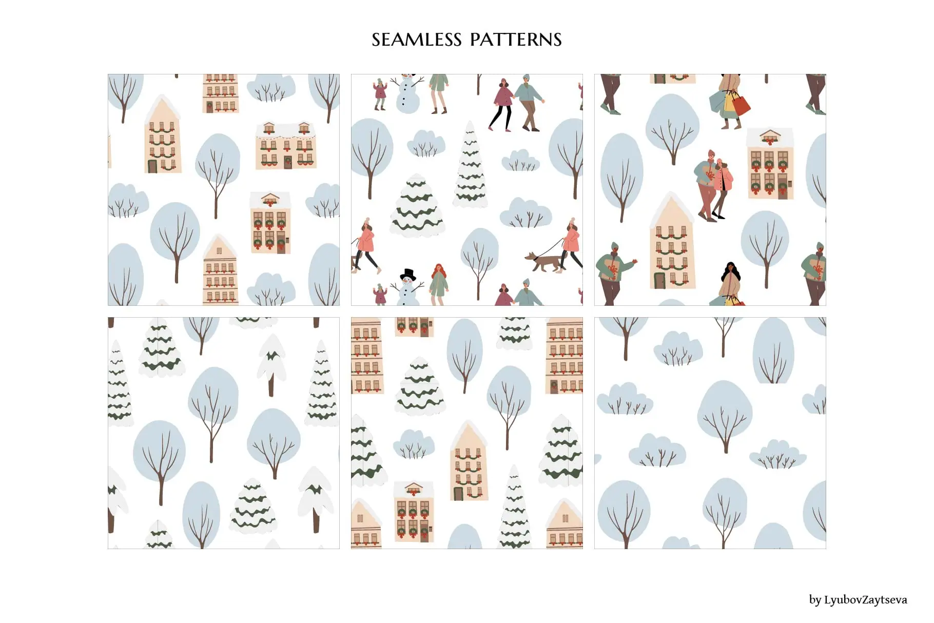 Christmas Seamless Patterns Collection, Winter Holiday Set 3 Christmas Seamless Patterns Collection, Winter Holiday Set - Image 3