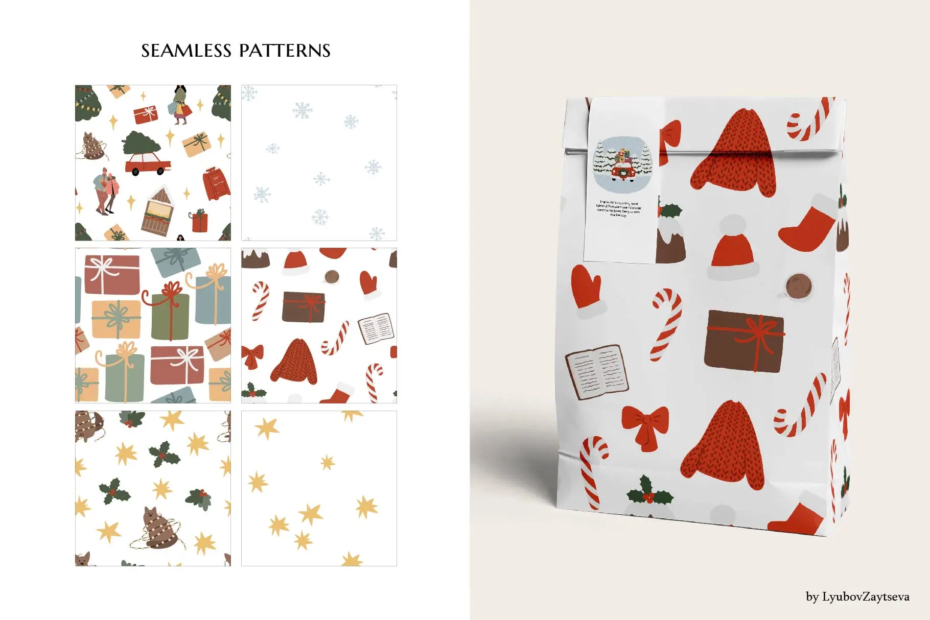 Christmas Seamless Patterns Collection, Winter Holiday Set 2 Christmas Seamless Patterns Collection, Winter Holiday Set - Image 2