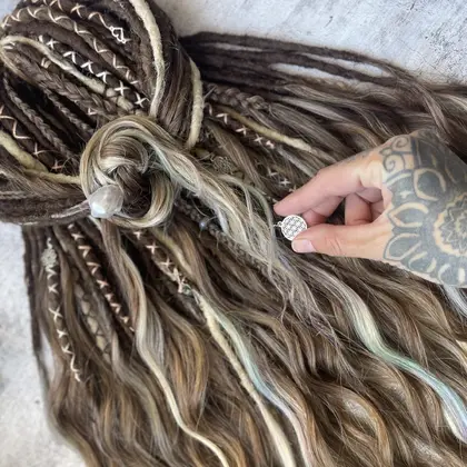 IN STOCK brown dreads dreadlocks with curls