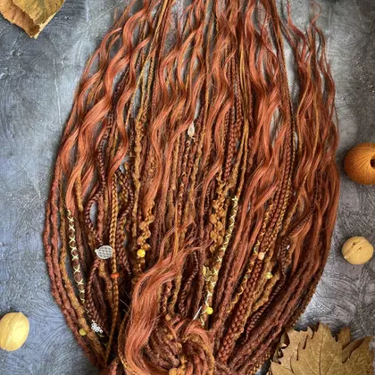 IN STOCK synthetic ginger dreads red de dreadlocks with curls