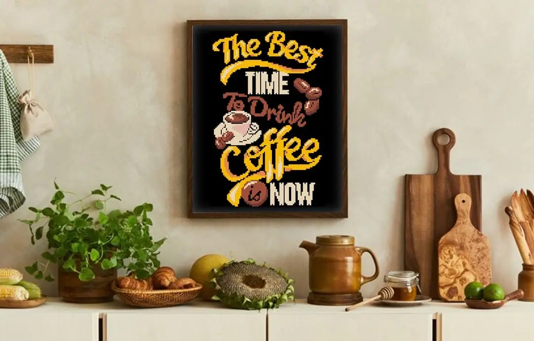 Cross Stitch Pattern Coffee Lettering Food Easy Kitchen Decor 3 Cross Stitch Pattern Coffee Lettering Food Easy Kitchen Decor - Image 3
