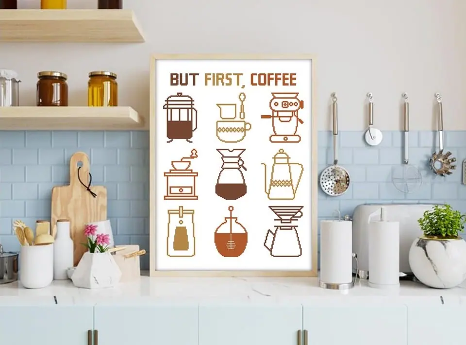 Cross Stitch Pattern Coffee Sampler For Beginner Modern Easy Food 3 Cross Stitch Pattern Coffee Sampler For Beginner Modern Easy Food - Image 3