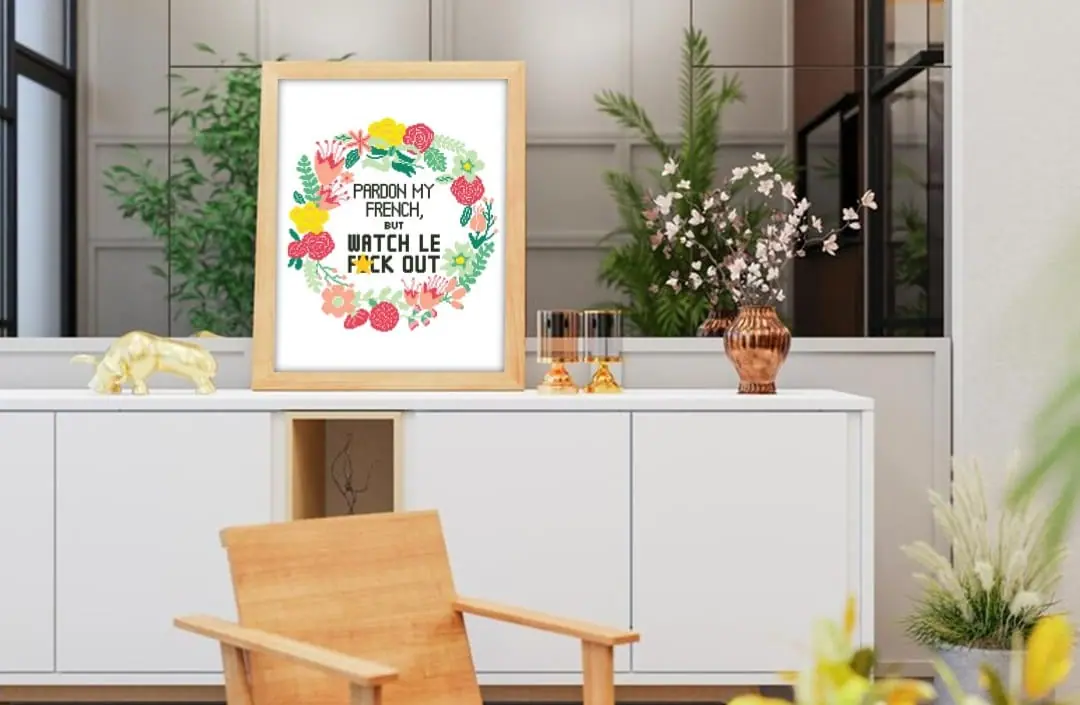 Cross Stitch Pattern Pardon My French Subversive Quote Wreath 5 Cross Stitch Pattern Pardon My French Subversive Quote Wreath - Image 5