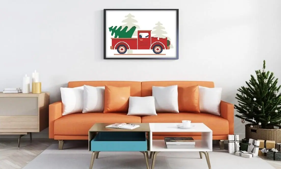 Cross Stitch Pattern Christmas Car Xmas Tree Winter Easy Decor 6 Cross Stitch Pattern Christmas Car Xmas Tree Winter Easy Decor - Image 6