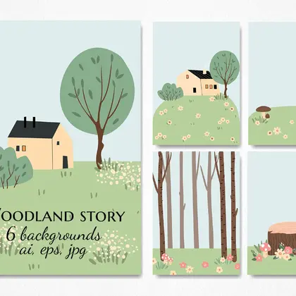 Peaceful Rural Landscape Collection with Hills and Forests