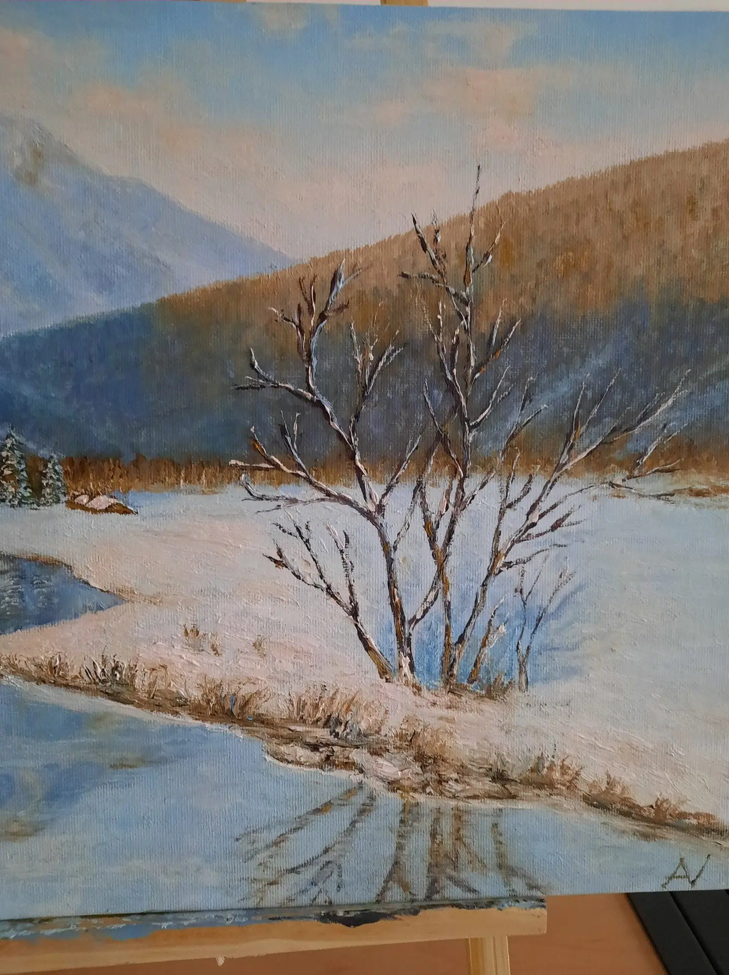 Winter landscape original oil painting. Free delivery 7 Winter landscape original oil painting. Free delivery - Image 7