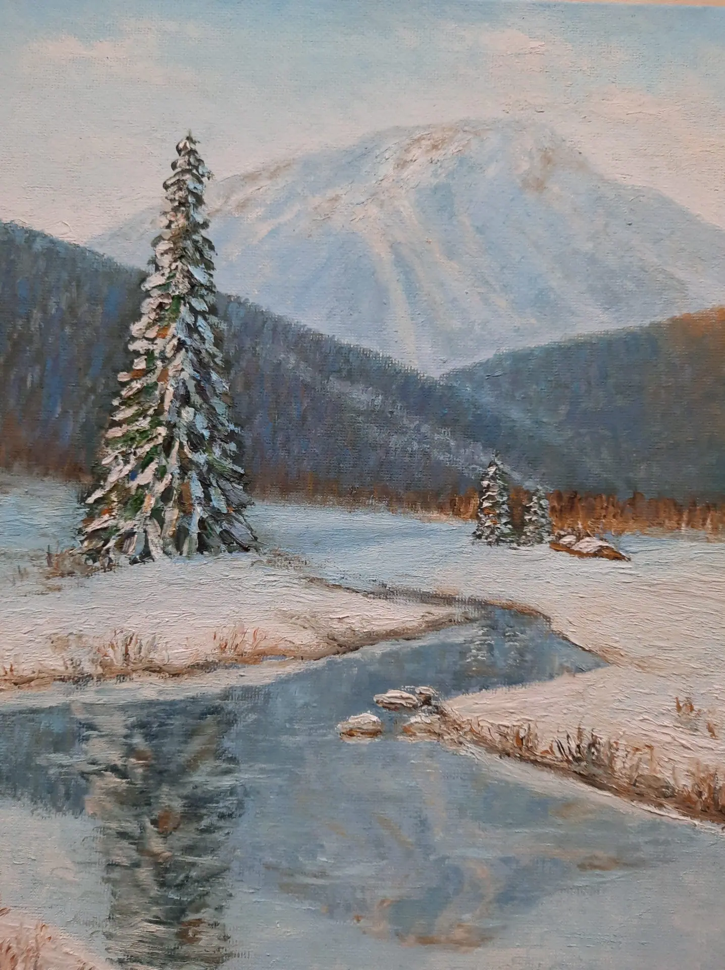 Winter landscape original oil painting. Free delivery 8 Winter landscape original oil painting. Free delivery - Image 8
