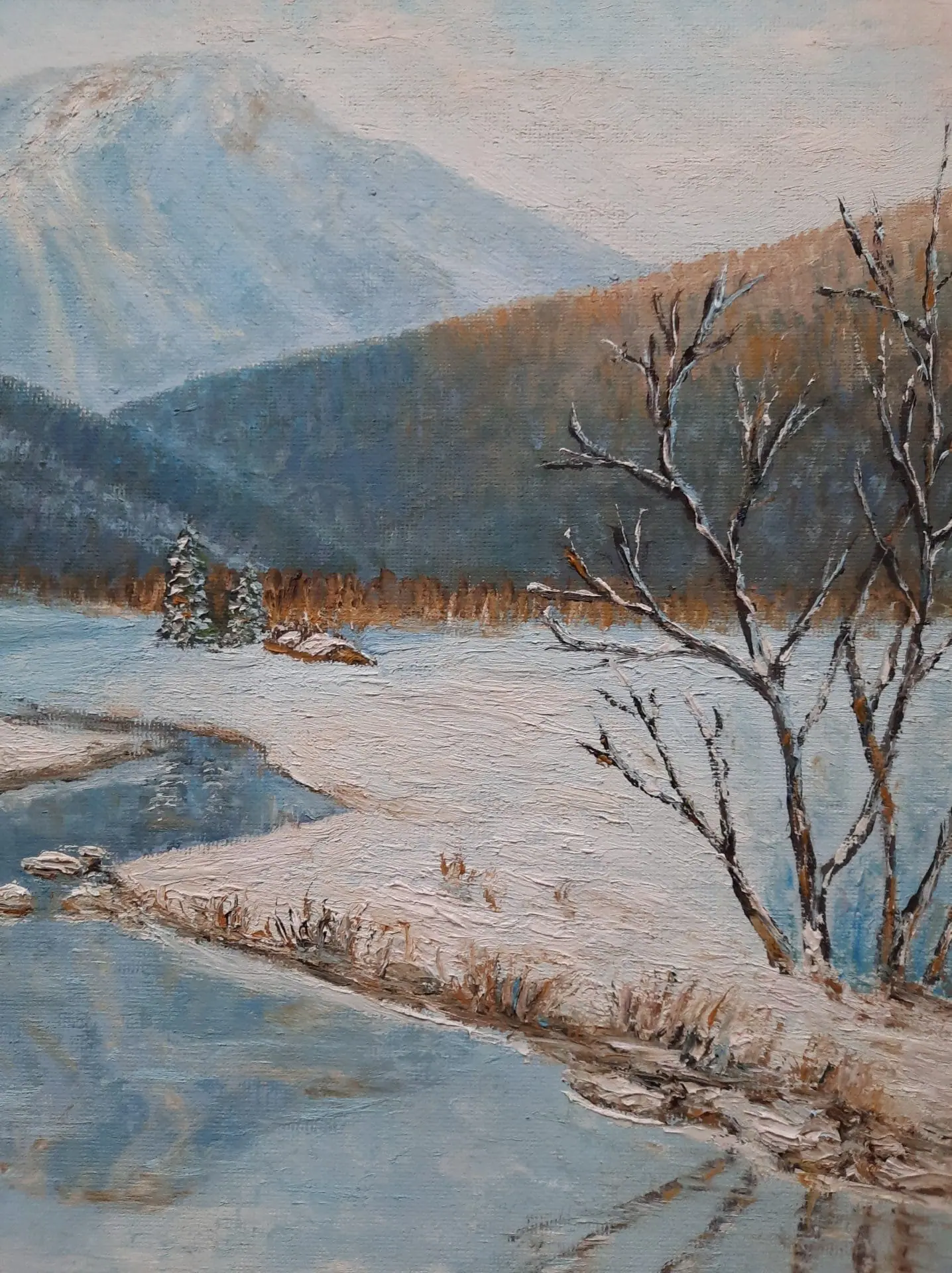Winter landscape original oil painting. Free delivery 9 Winter landscape original oil painting. Free delivery - Image 9