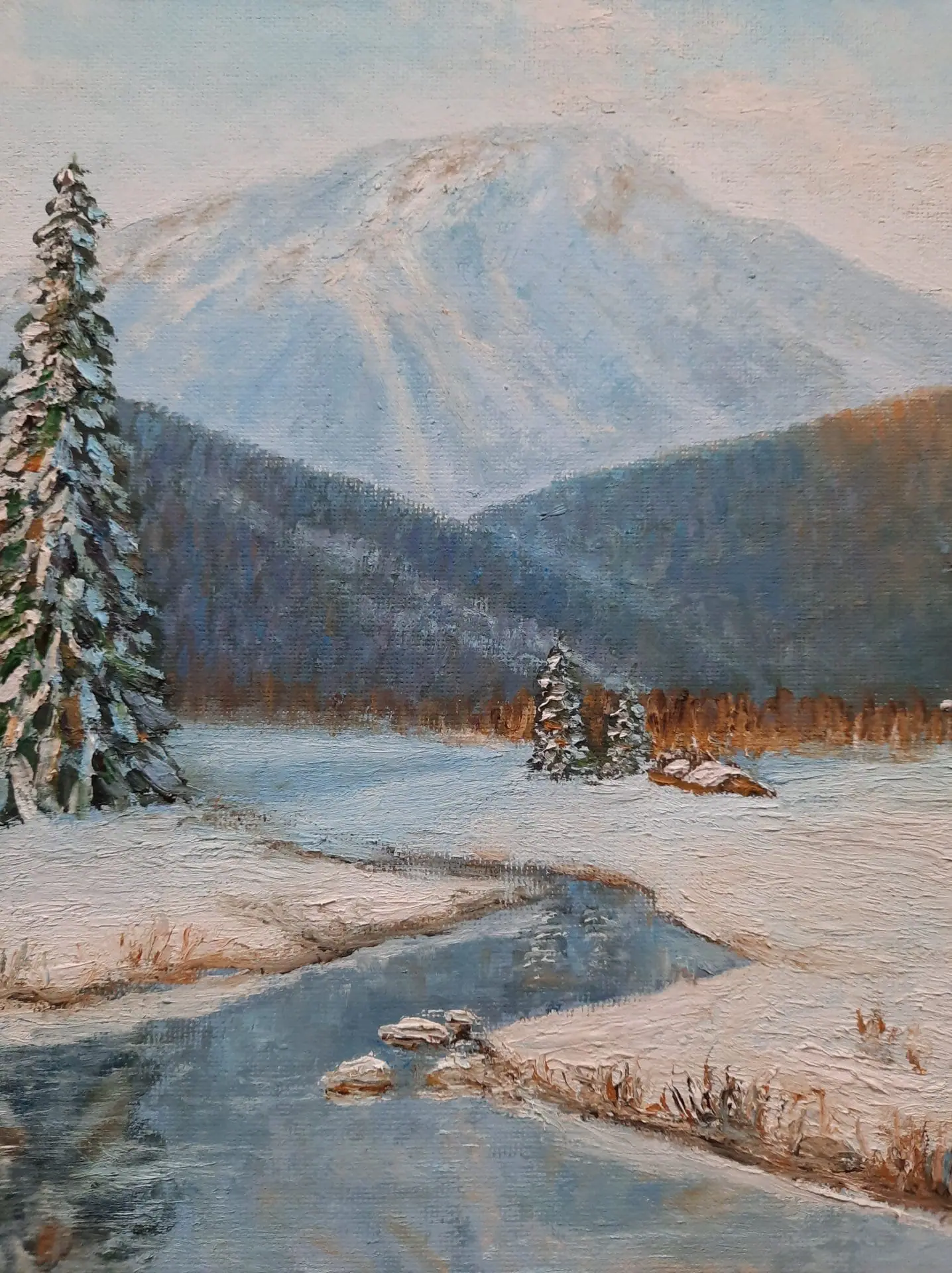 Winter landscape original oil painting. Free delivery 10 Winter landscape original oil painting. Free delivery - Image 10