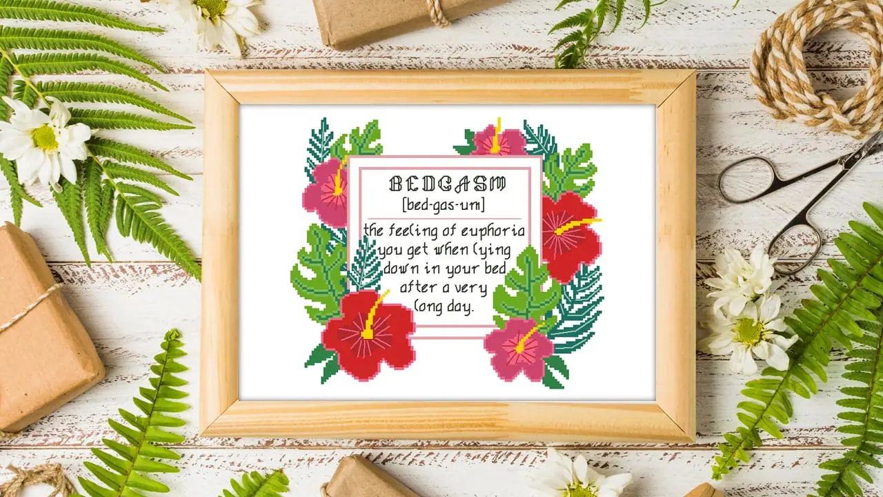 Cross Stitch Pattern Bedgasm Funny Subversive Easy Home Decor 2 Cross Stitch Pattern Bedgasm Funny Subversive Easy Home Decor - Image 2