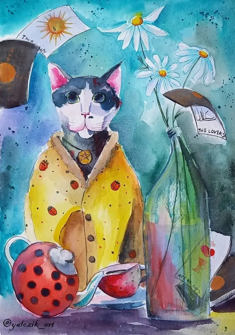 Download a digital printable postcard with cats 1 Download a digital printable postcard with cats