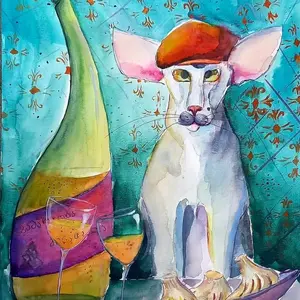 Download a digital printable postcard with cats
