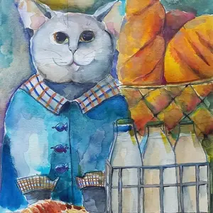 Download a digital printable postcard with cats