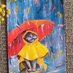 Download a digital printable postcard with cat