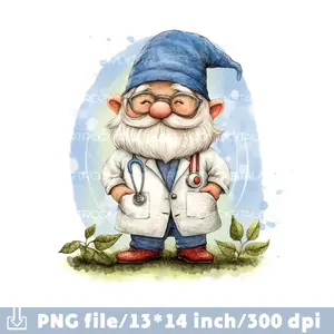 Gnome doctor Clipart Digital Sublimation