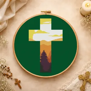 Religious embroidery Christian cross stitch pattern PDF design