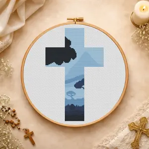 Night savannah Christian cross stitch pattern PDF