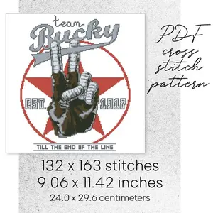 Cross Stitch Pattern Bucky Barnes Winter Soldier Poster Marvel