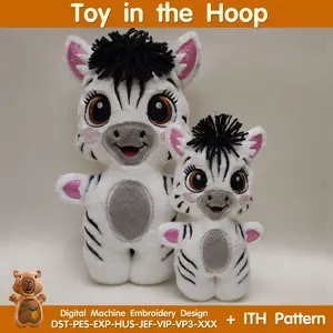 ITH Cute Zebra Toy In The Hoop machine embroidery design