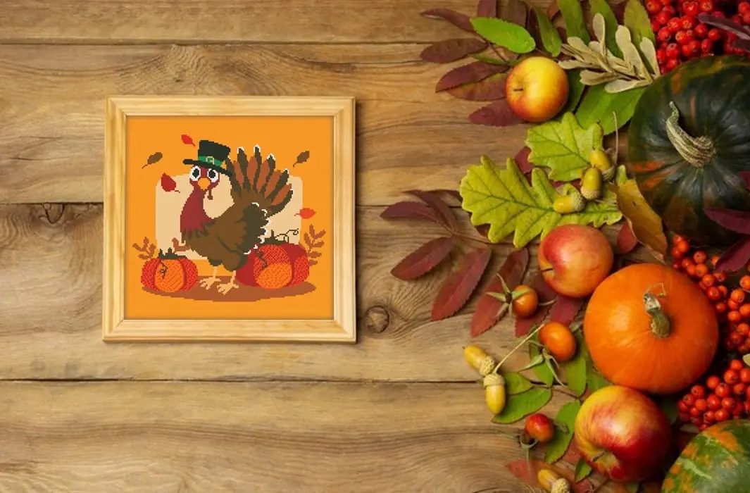 Cross Stitch Pattern Thanksgiving Turkey Holiday Easy Home Decor 5 Cross Stitch Pattern Thanksgiving Turkey Holiday Easy Home Decor - Image 5