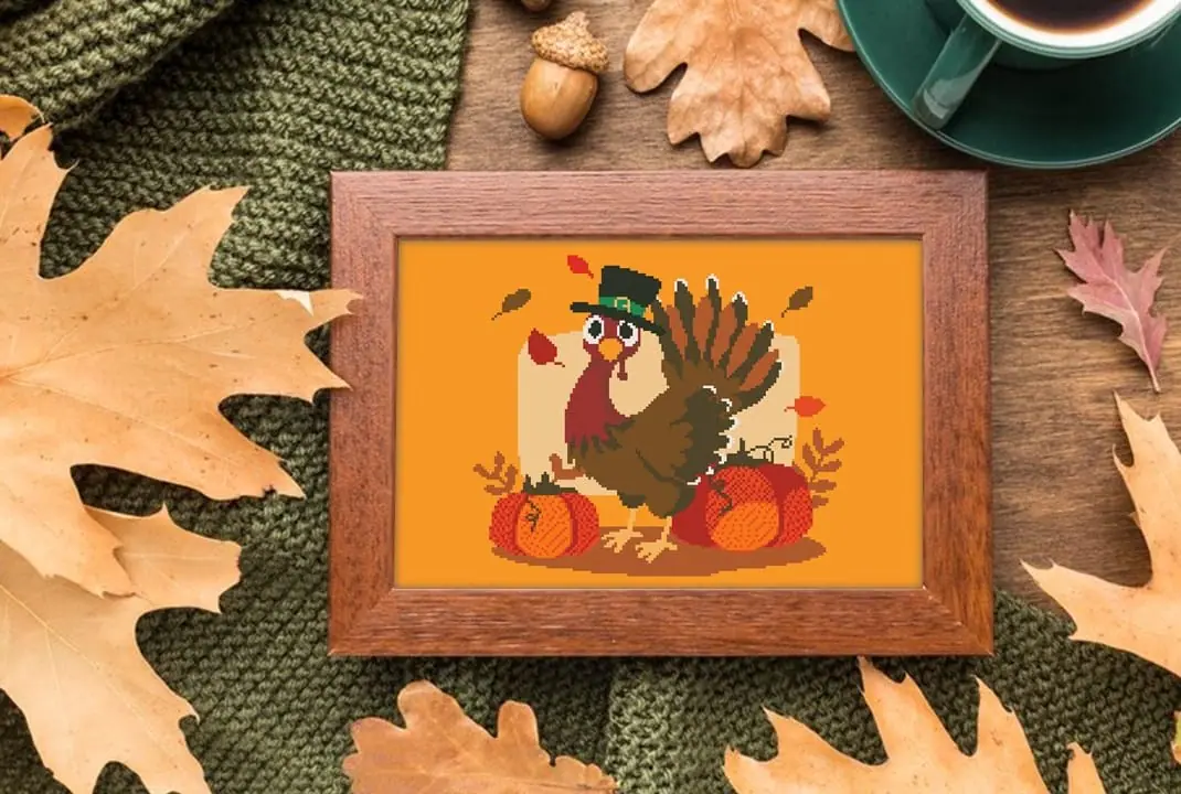 Cross Stitch Pattern Thanksgiving Turkey Holiday Easy Home Decor 7 Cross Stitch Pattern Thanksgiving Turkey Holiday Easy Home Decor - Image 7