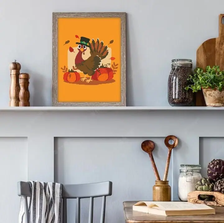 Cross Stitch Pattern Thanksgiving Turkey Holiday Easy Home Decor 8 Cross Stitch Pattern Thanksgiving Turkey Holiday Easy Home Decor - Image 8