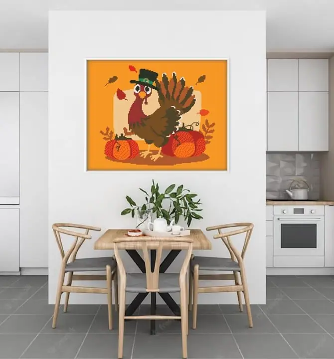 Cross Stitch Pattern Thanksgiving Turkey Holiday Easy Home Decor 10 Cross Stitch Pattern Thanksgiving Turkey Holiday Easy Home Decor - Image 10