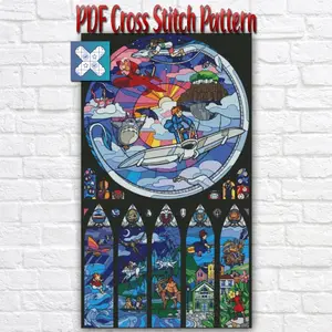 Totoro Cross Stitch Pattern, Anime Embroidery, Digital PDF Chart